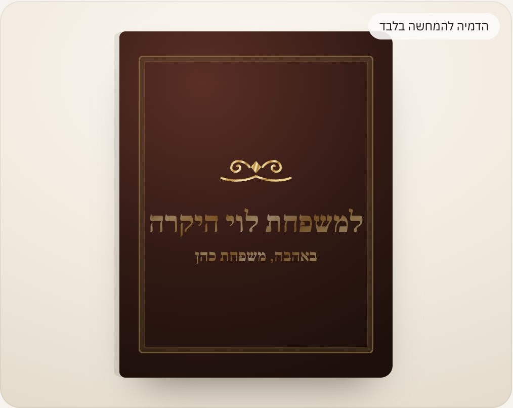 הדמיה להמחשה בלבד: הקדשה למתנה